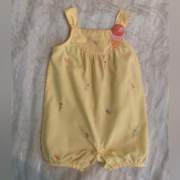 Yellow Baby Romper With Embroidered Ice Cream Cones By Gymboree, 6-12m - Picture 5 of 7